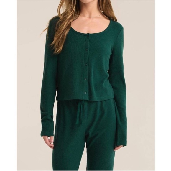 Z Supply Tops - Z Supply Abigail Long Sleeve Top Noble Fir Size Medium Thermal Lounge Holiday
